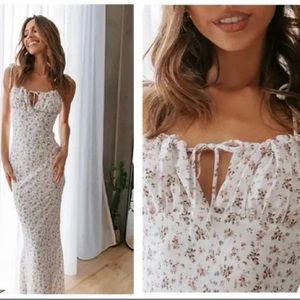 Petal & Pup Floral Maxi Dress - White and Pink